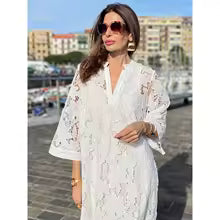 Vestido Feminino Longo Bordado Aurora