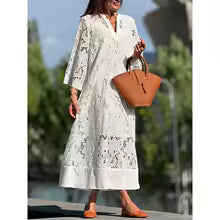 Vestido Feminino Longo Bordado Aurora