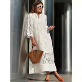 Vestido Feminino Longo Bordado Aurora