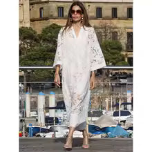 Vestido Feminino Longo Bordado Aurora